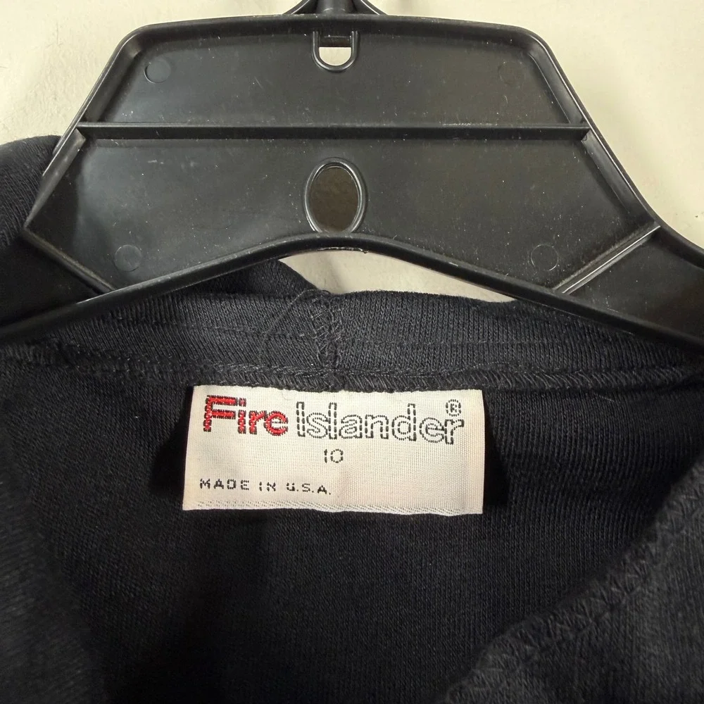 Fire Islander Vintage Black Cowl Neck Batwing Sleeve Blouse Made in USA Size 10